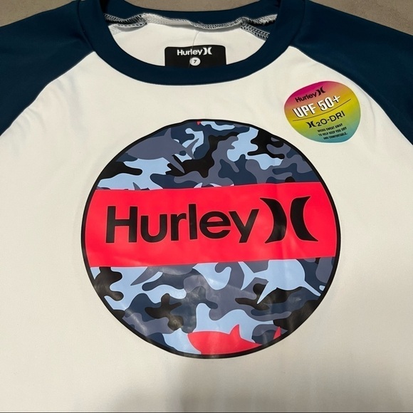 HURLEY Shark Bait Rashguard Swim Top - Picture 4 of 7